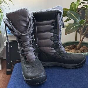 Timberland black and grey mid-calf snow boots